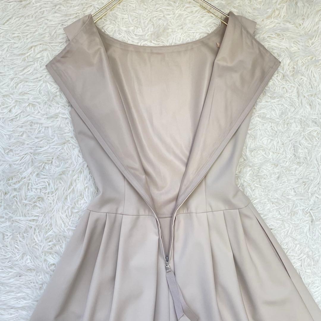 美品✨️フォクシー フレアワンピース ノースリーブ チュール ベージュ 38
