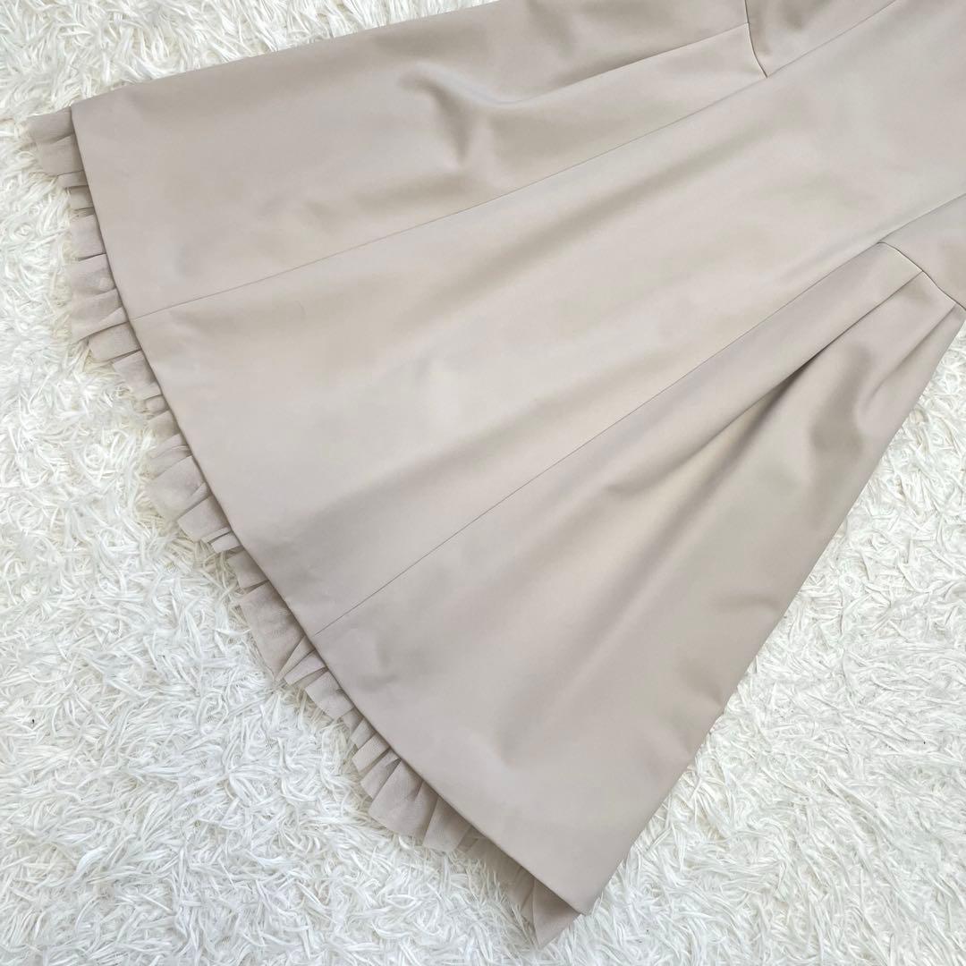 美品✨️フォクシー フレアワンピース ノースリーブ チュール ベージュ 38