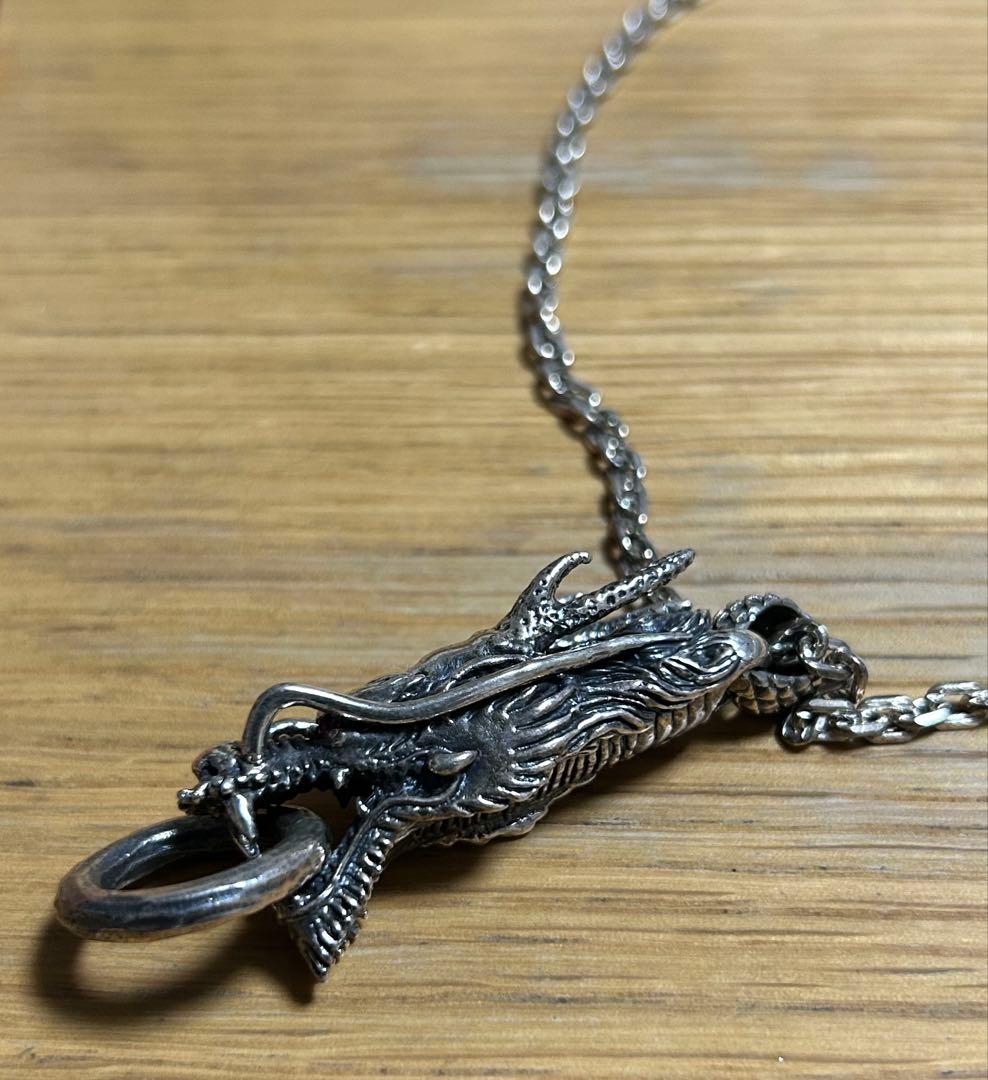 シルバー925 ドラゴンヘッド ネックレス