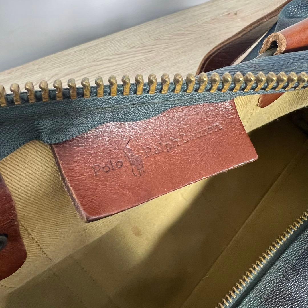 ポロラルフローレン 2way チェックボストンバッグ ショルダーバッグ C125