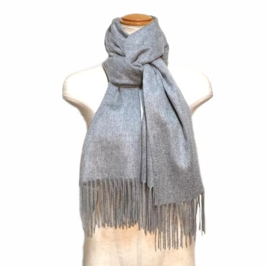 値下50×180cｍ大判 100% カシミヤストールマフラーGRY 新品