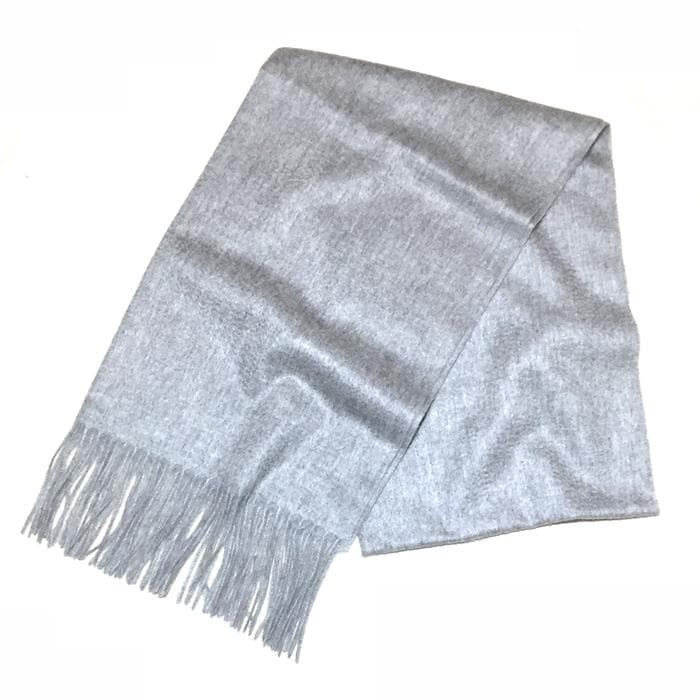 値下50×180cｍ大判 100% カシミヤストールマフラーGRY 新品