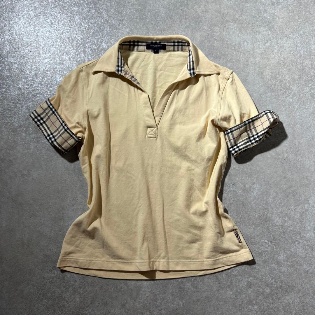 00s BURBERRY バーバリー ピチ ポロシャツ y2k平成ギャルNANA