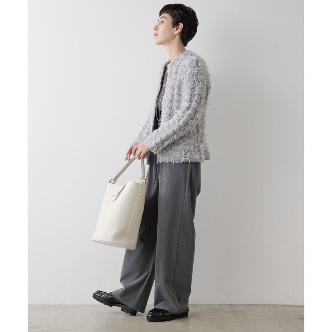 Whim Gazette　ツィードカーディガン　グレー　ウィムガゼット　金ボタン