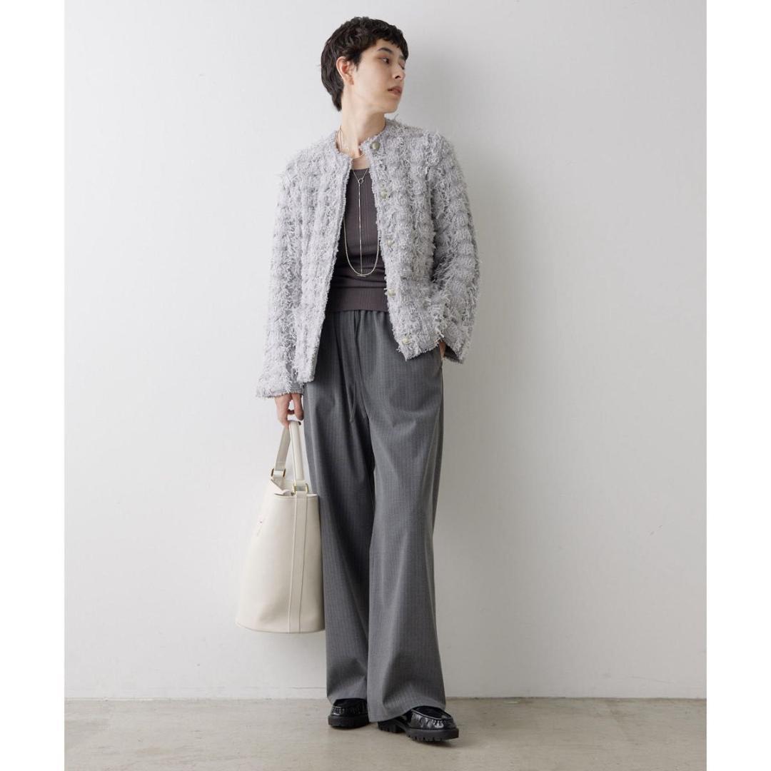 Whim Gazette　ツィードカーディガン　グレー　ウィムガゼット　金ボタン