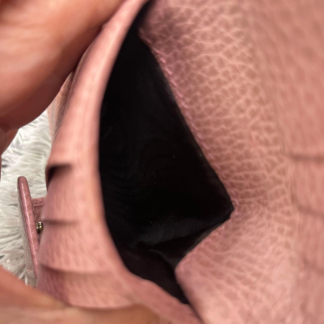 極美品✨GUCCI 折り財布　スウィング　シボレザー　ピンクベージュ　レディース