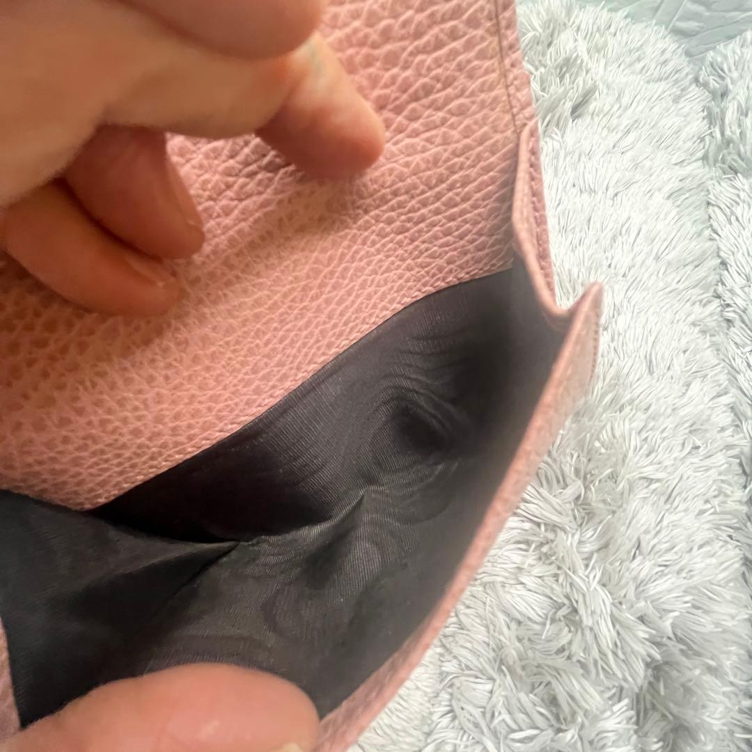 極美品✨GUCCI 折り財布　スウィング　シボレザー　ピンクベージュ　レディース