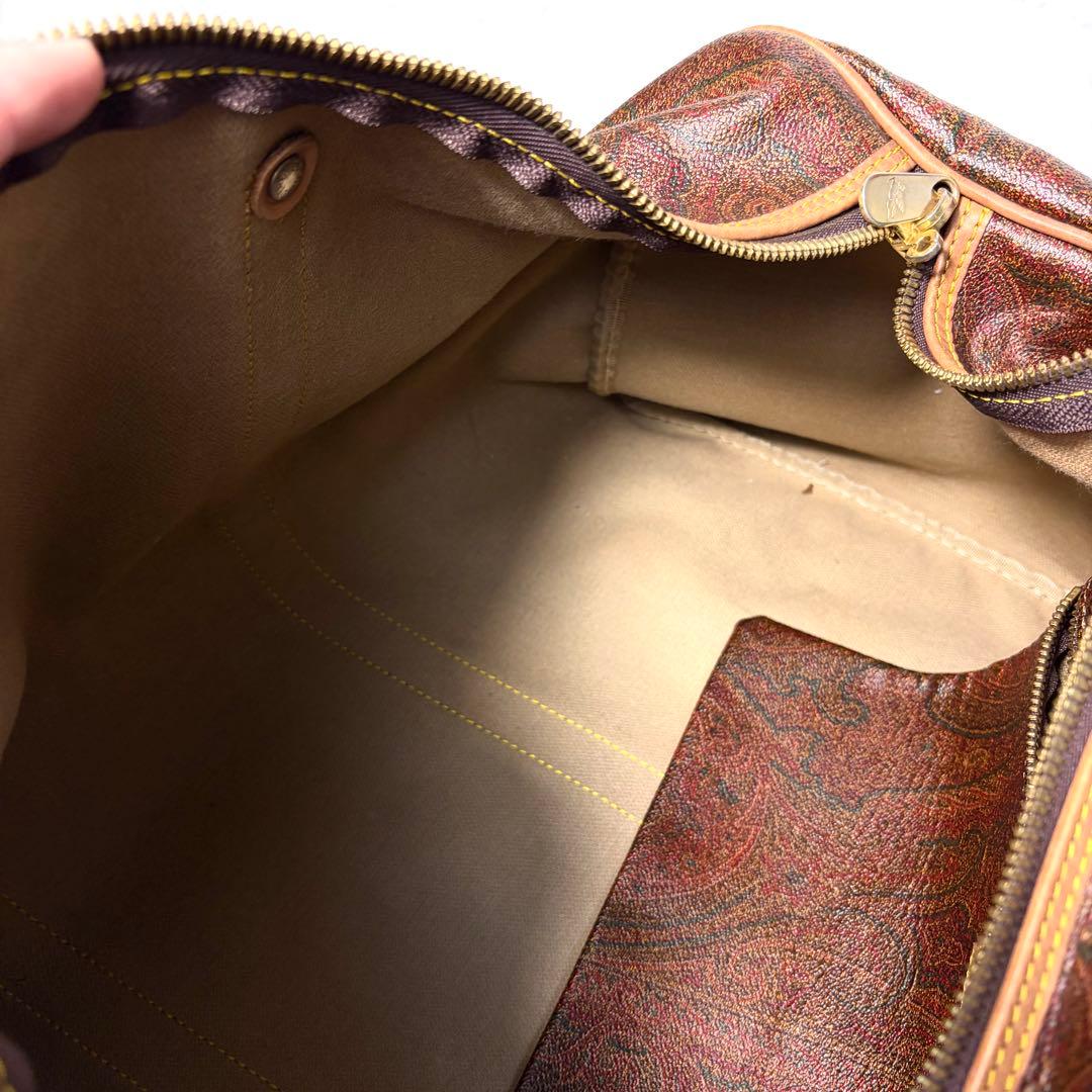 【2way】ETRO エトロ PVCレザー ペイズリー柄 ボストンバッグ