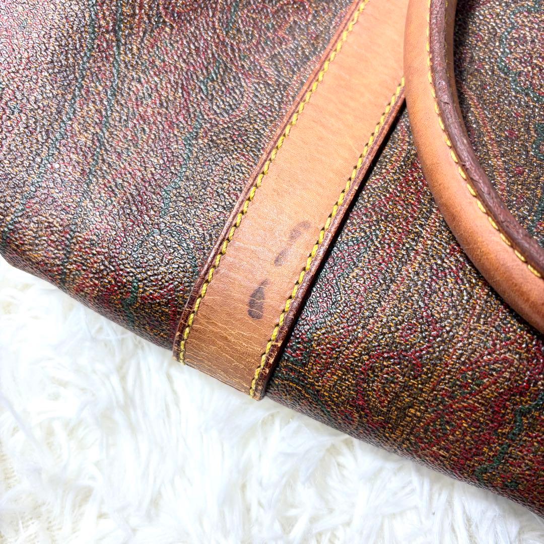 【2way】ETRO エトロ PVCレザー ペイズリー柄 ボストンバッグ