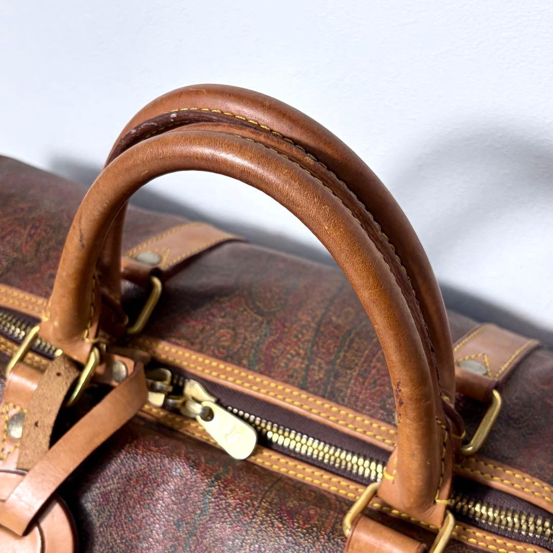 【2way】ETRO エトロ PVCレザー ペイズリー柄 ボストンバッグ