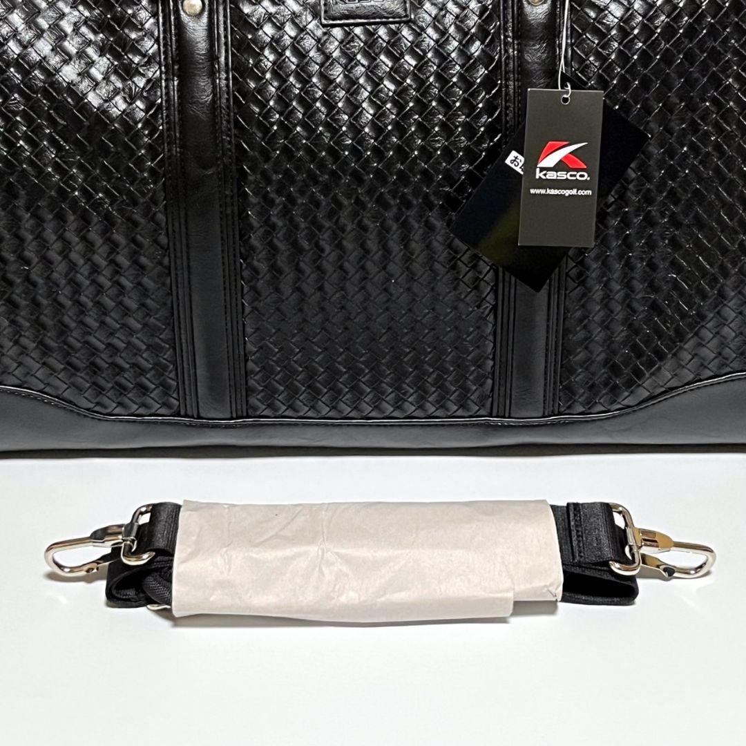 【美品】キャスコ ボストンバッグ イントレチャート調 黒 ゴルフ 旅行 2WAY