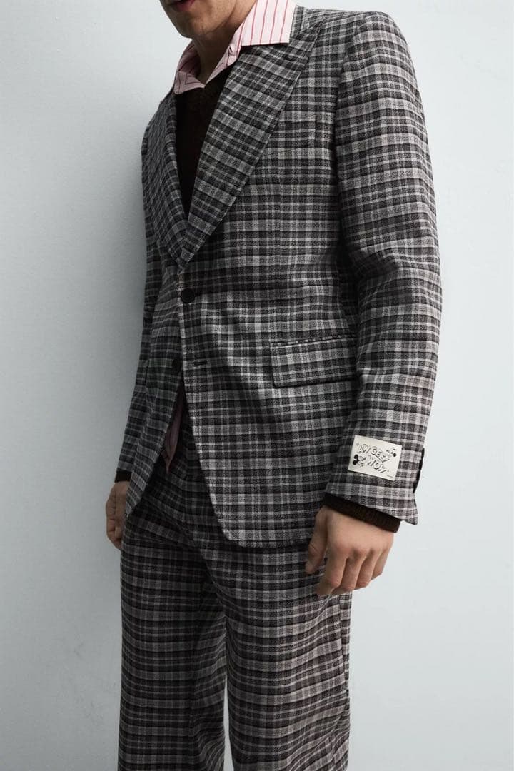 HARRY LAMBERT ZARA X DISNEYチェック柄スーツブレザー