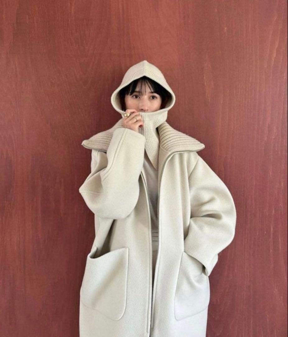 ジャケット・アウター CLANE RIB COLLAR WOOL LONG COAT sise1