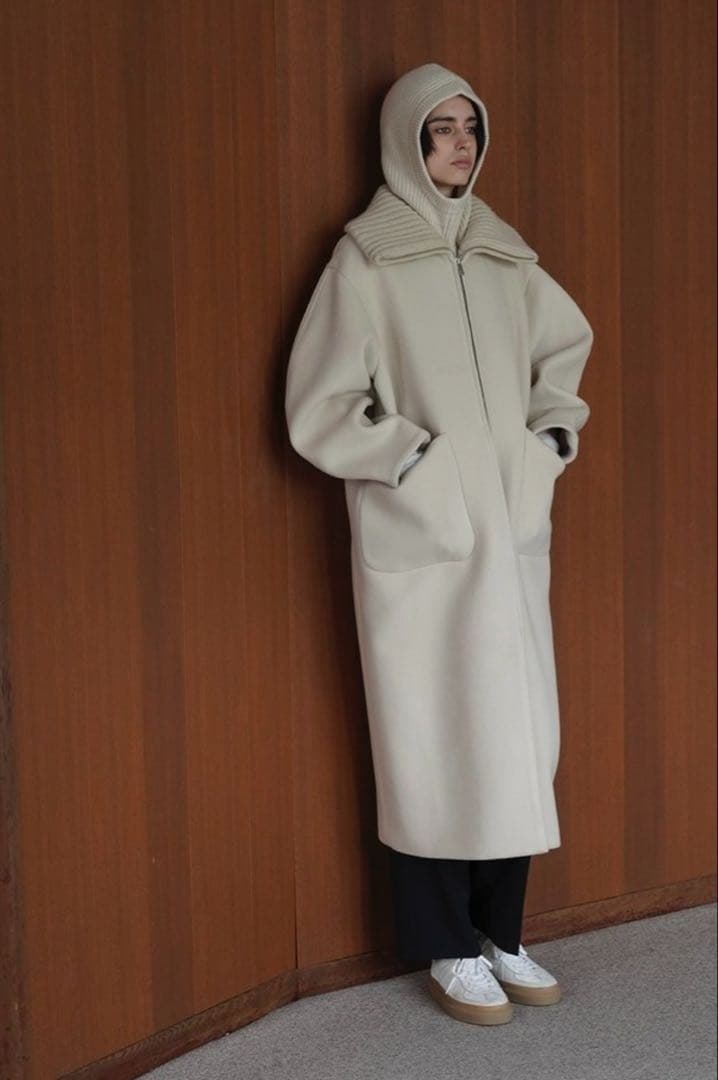ジャケット・アウター CLANE RIB COLLAR WOOL LONG COAT sise1