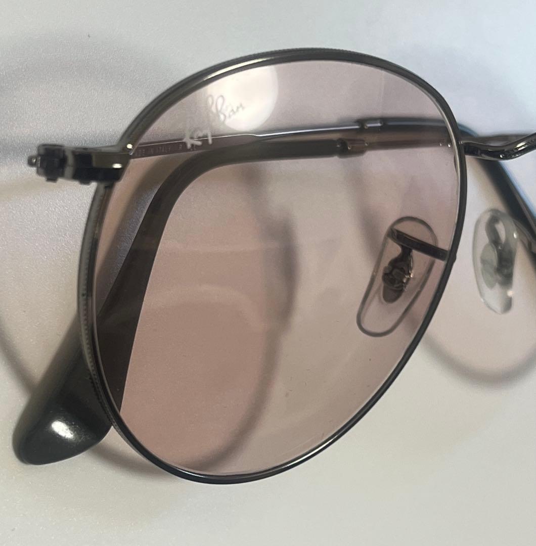 【希少！】Ray-Banラウンドメタル53サイズ ガンメタル×ライトピンク調光