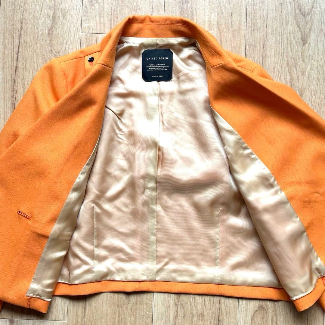 UNITED TOKYO ショート丈ダブルジャケット ソフィメッシュ オレンジ