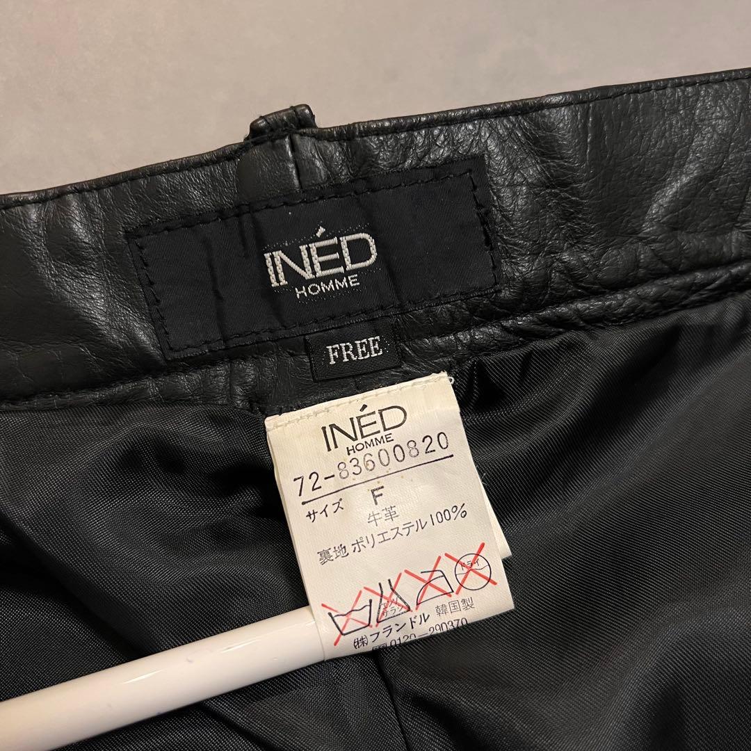 パンツ vintage 90s 00s leather straight pants