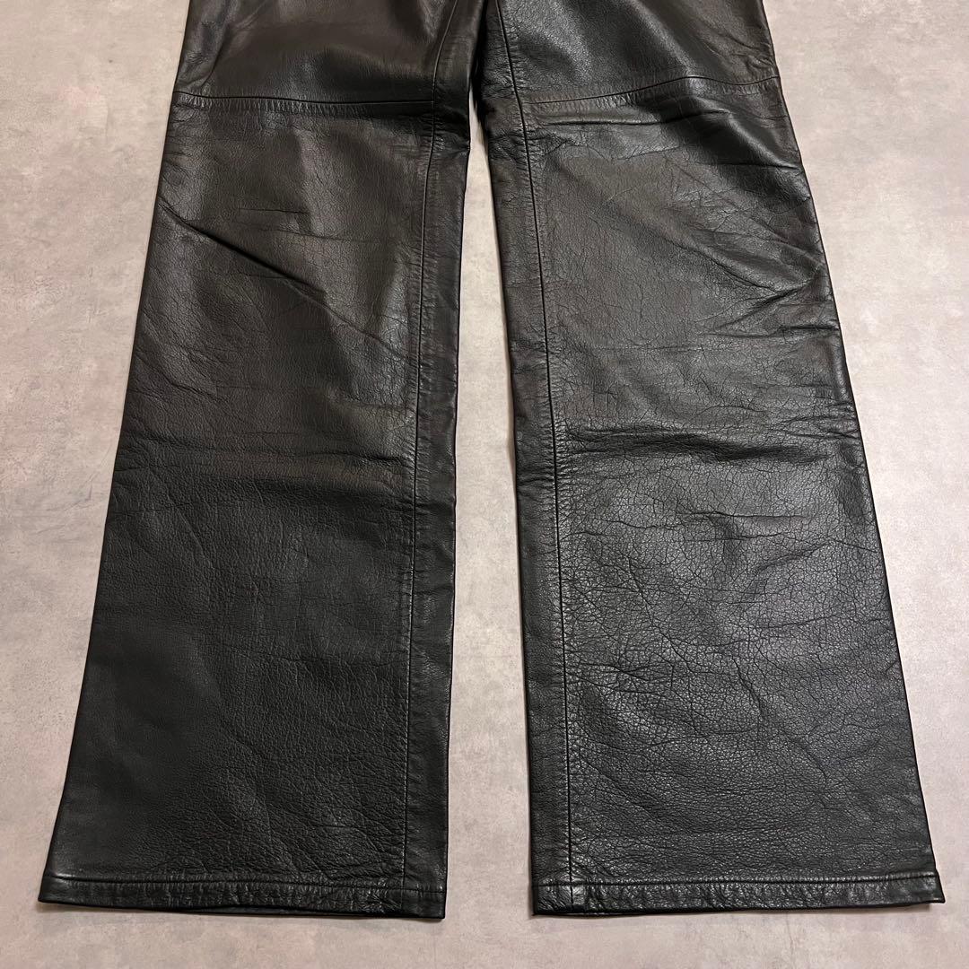 パンツ vintage 90s 00s leather straight pants