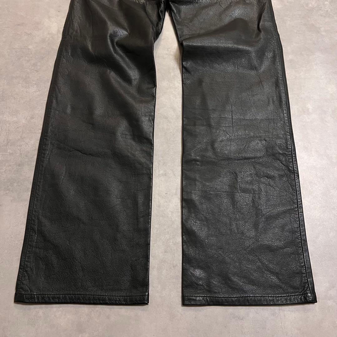 パンツ vintage 90s 00s leather straight pants