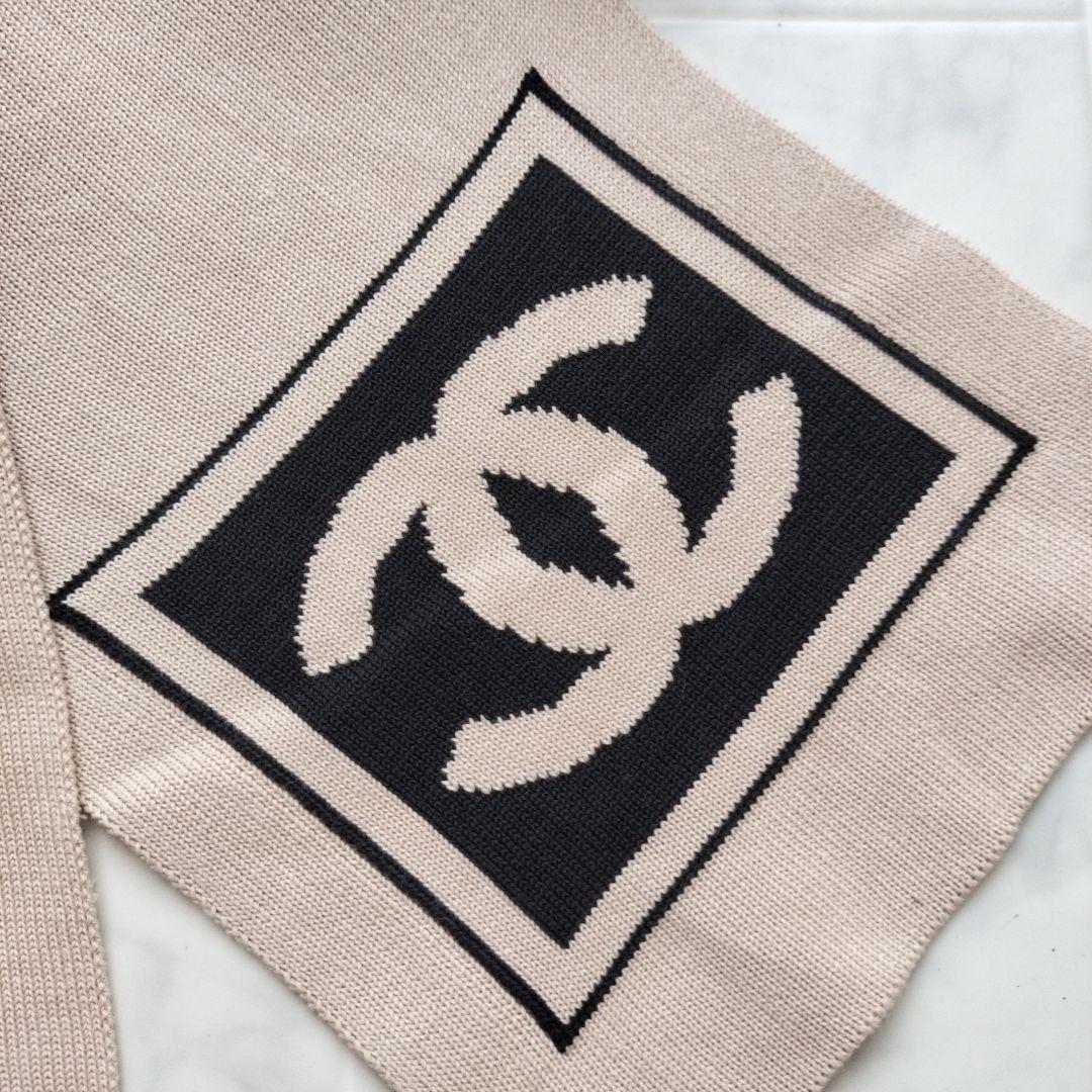 新品未使用品　シャネル　CHANEL　スポーツライン ベージュ ニットマフラー