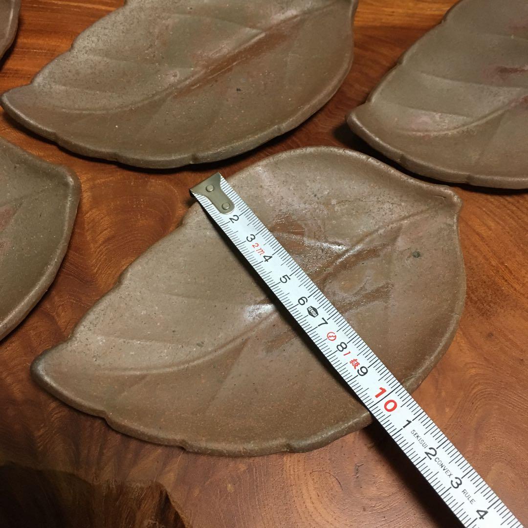 備前焼　葉皿　5客揃　共箱