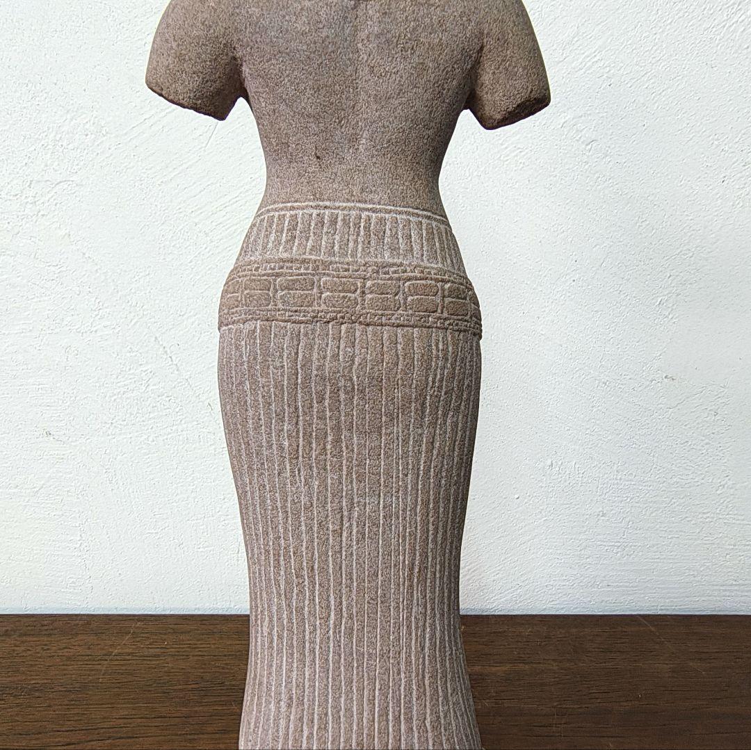 クメール　女神像　砂岩　彫刻　オブジェ　H39cm