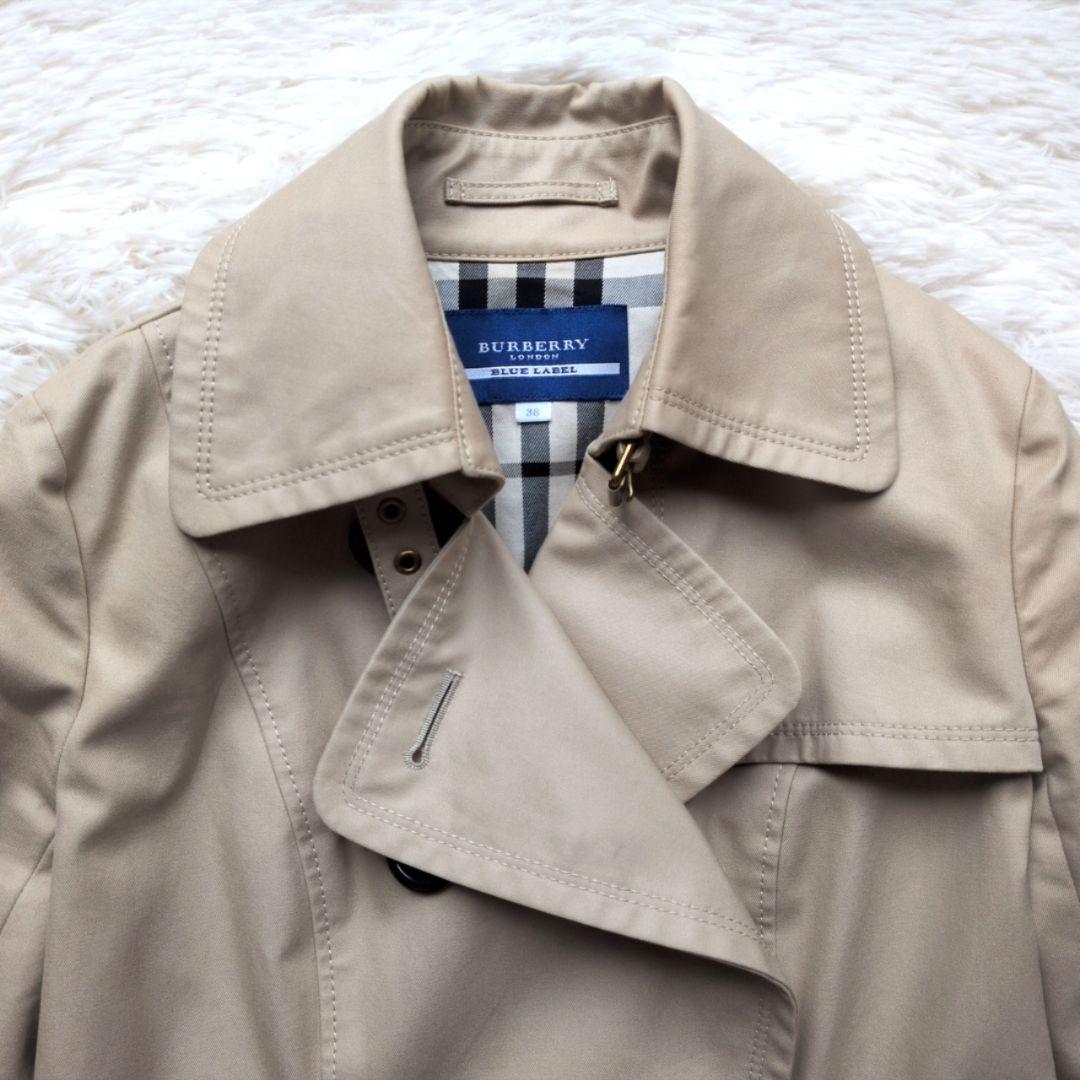 美品✨バーバリーブルーレーベル トレンチコート ショート メガチェック 38