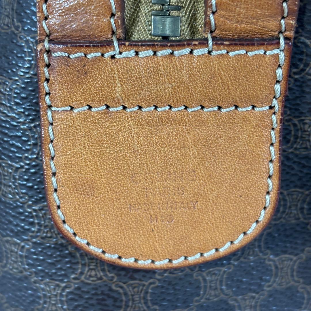 セリーヌ CELINE ボストンバッグ マカダム柄 トリオンフ レザー 大容量