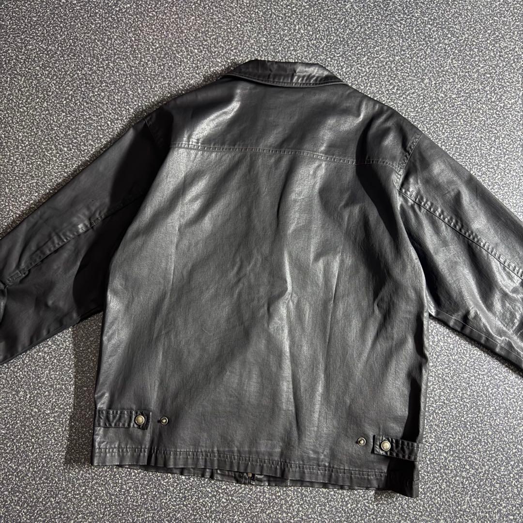 00’s OLD GAP leather like zip up blouson