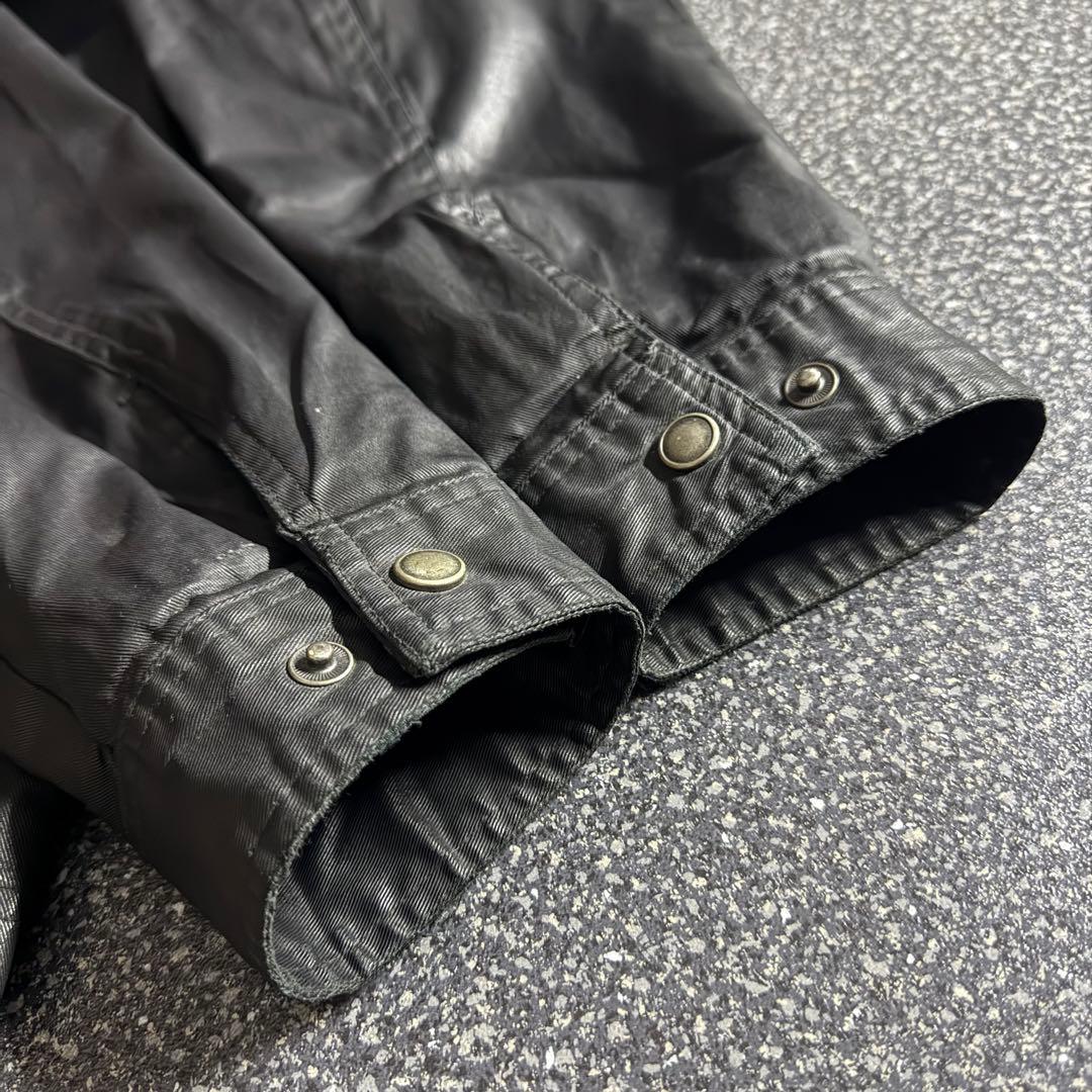 00’s OLD GAP leather like zip up blouson