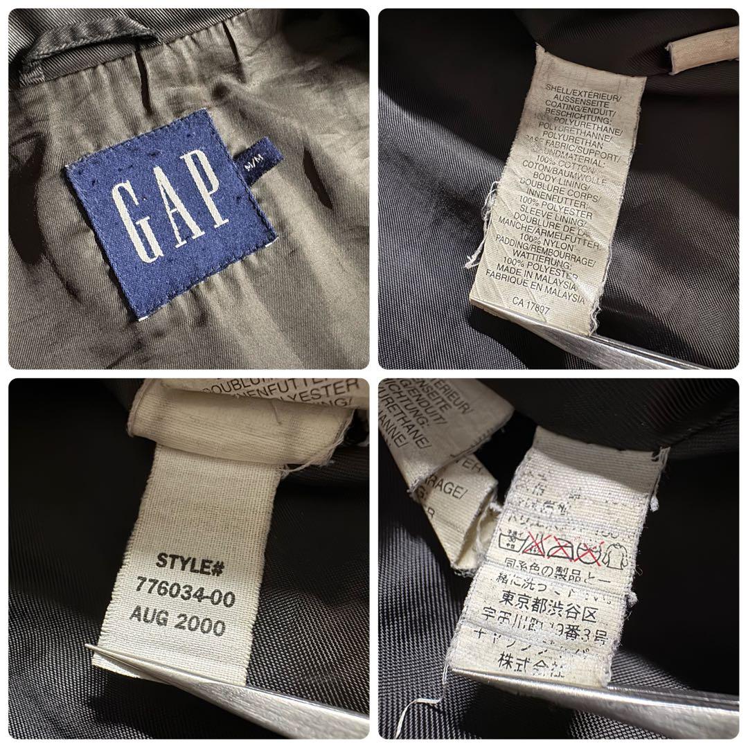 00’s OLD GAP leather like zip up blouson