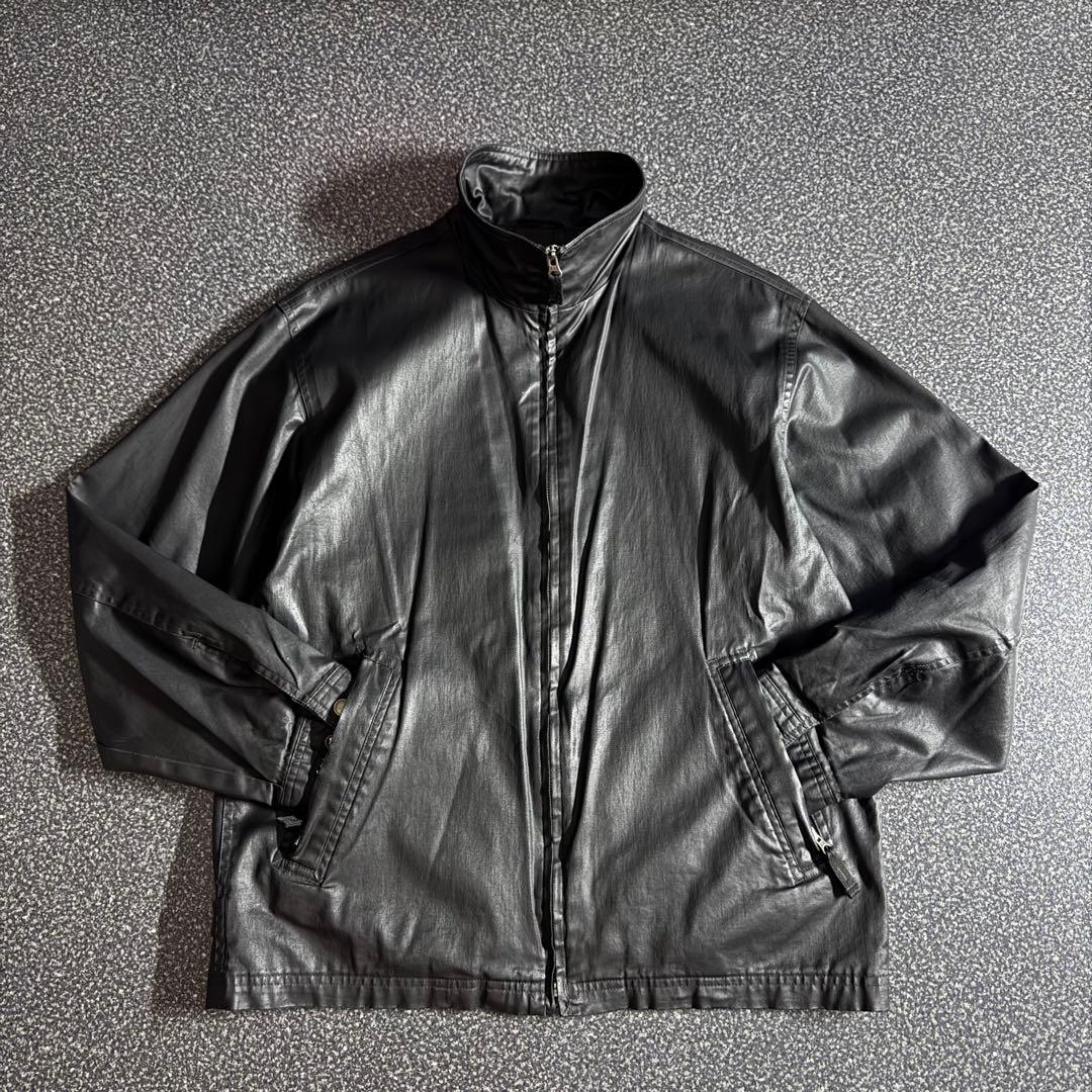 00’s OLD GAP leather like zip up blouson