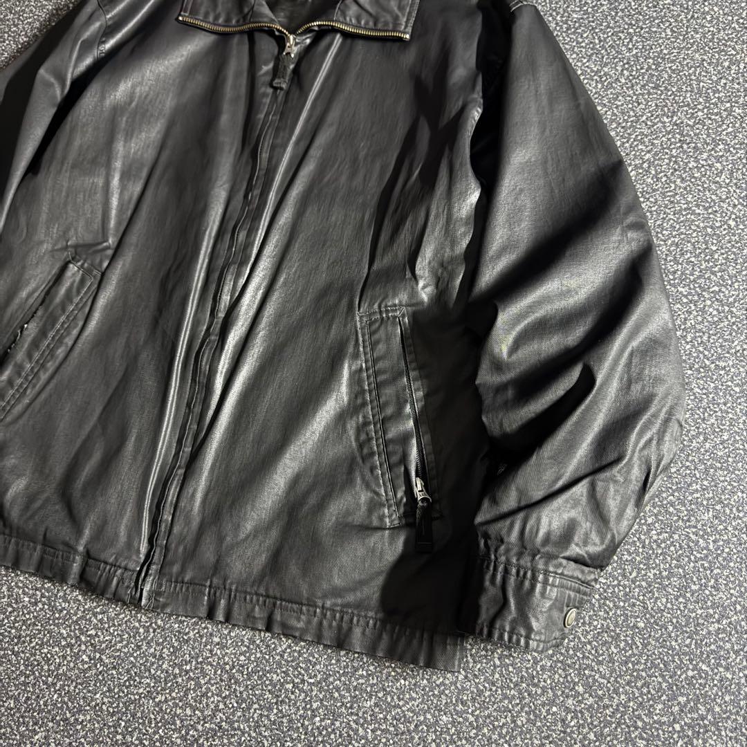 00’s OLD GAP leather like zip up blouson