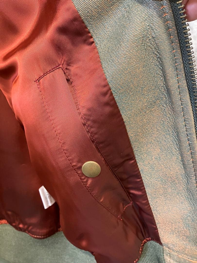 ジャケット・アウター SUGARHILL GILL LEATHER MA-1 (GREEN GILL)