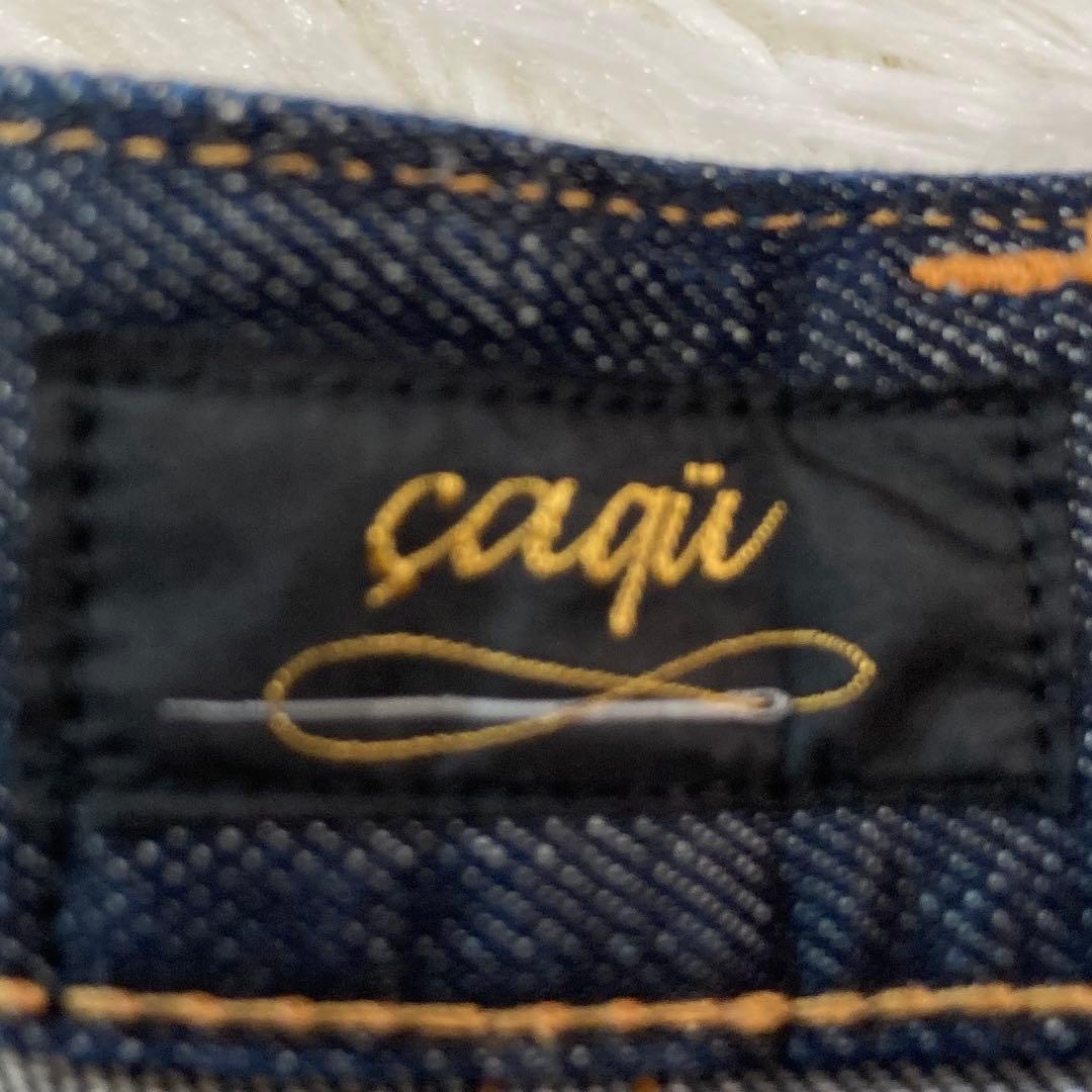 caqu サキュウ セルビッチデニム ハイウエスト 赤耳 濃紺 シンチバック
