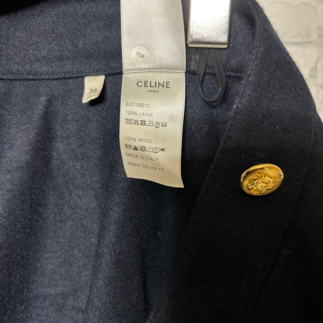 CELINE セリーヌ　黒 フレアスカート 金ボタン　36サイズ　カジュアル
