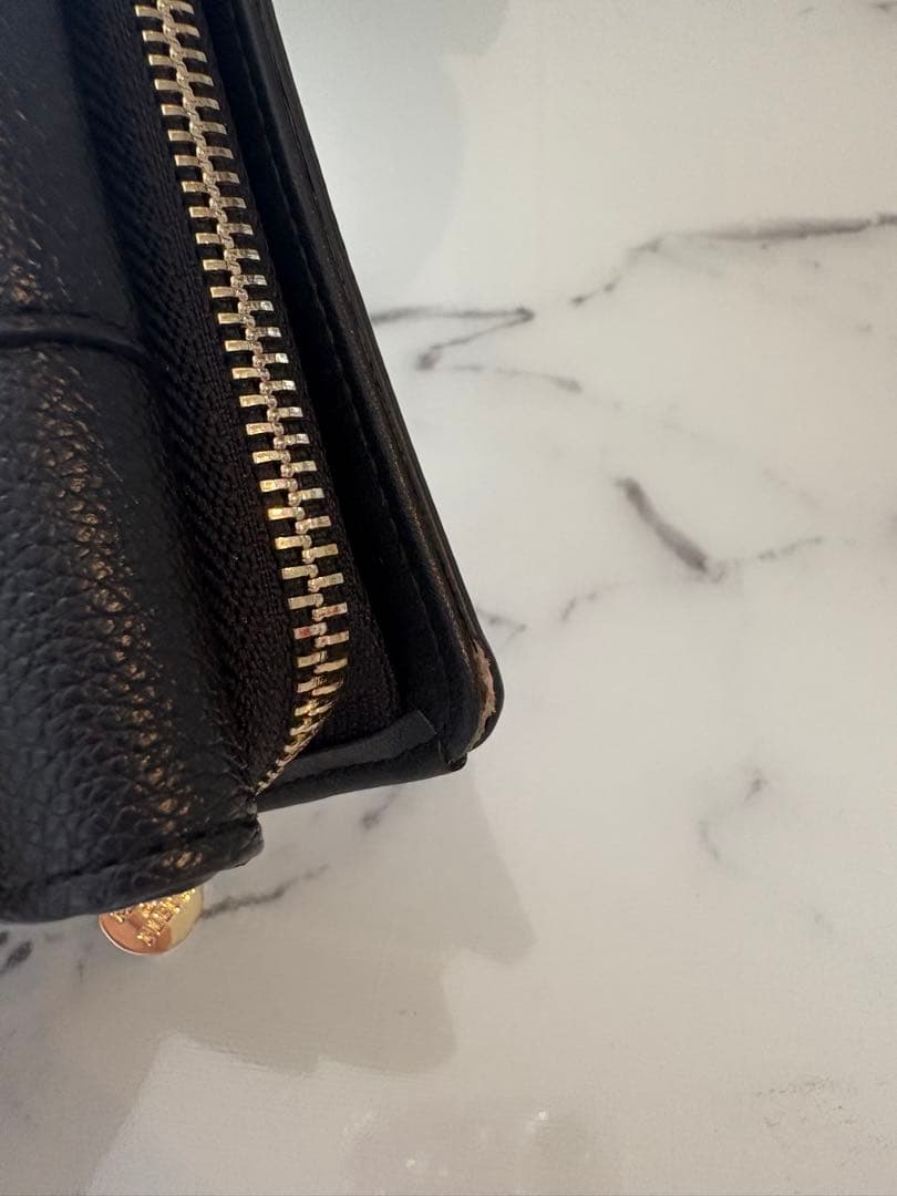 Maison de FLEUR リボン付き三つ折り財布 ブラック