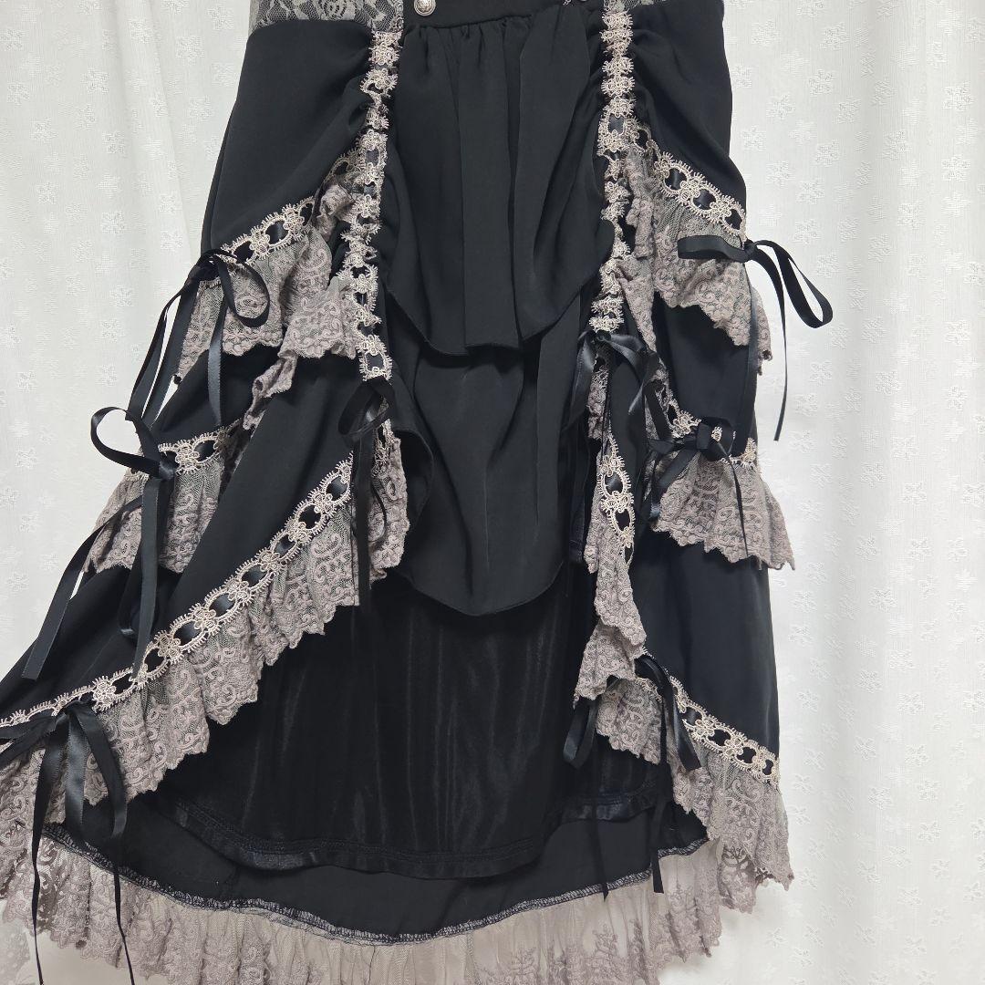 【未着用品】OZZON 白薔薇刺繍ティアードジャンパースカート