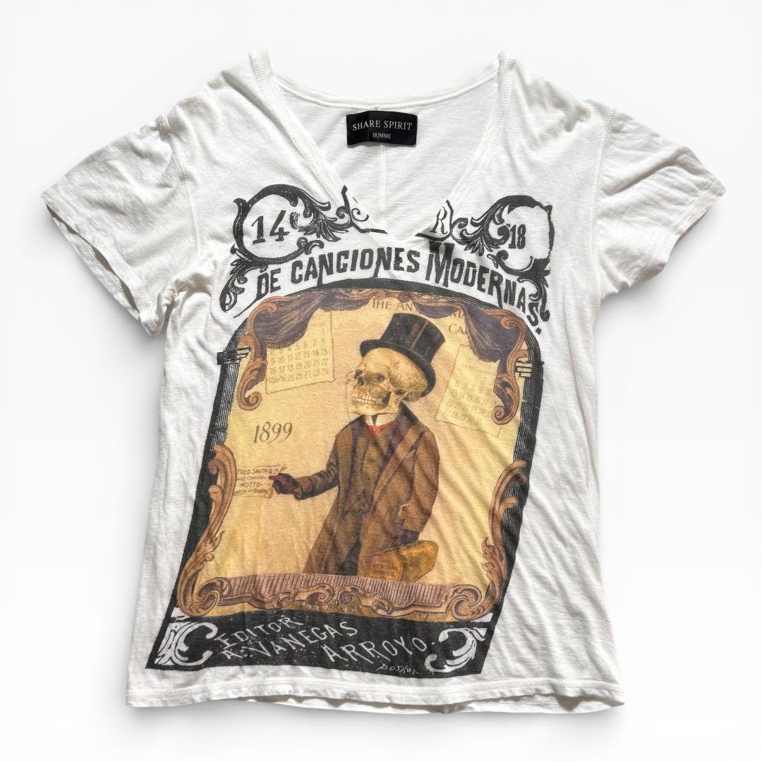 1787◆⑥ SHARE SPIRIT シェアスピリット Tシャツ スカル S