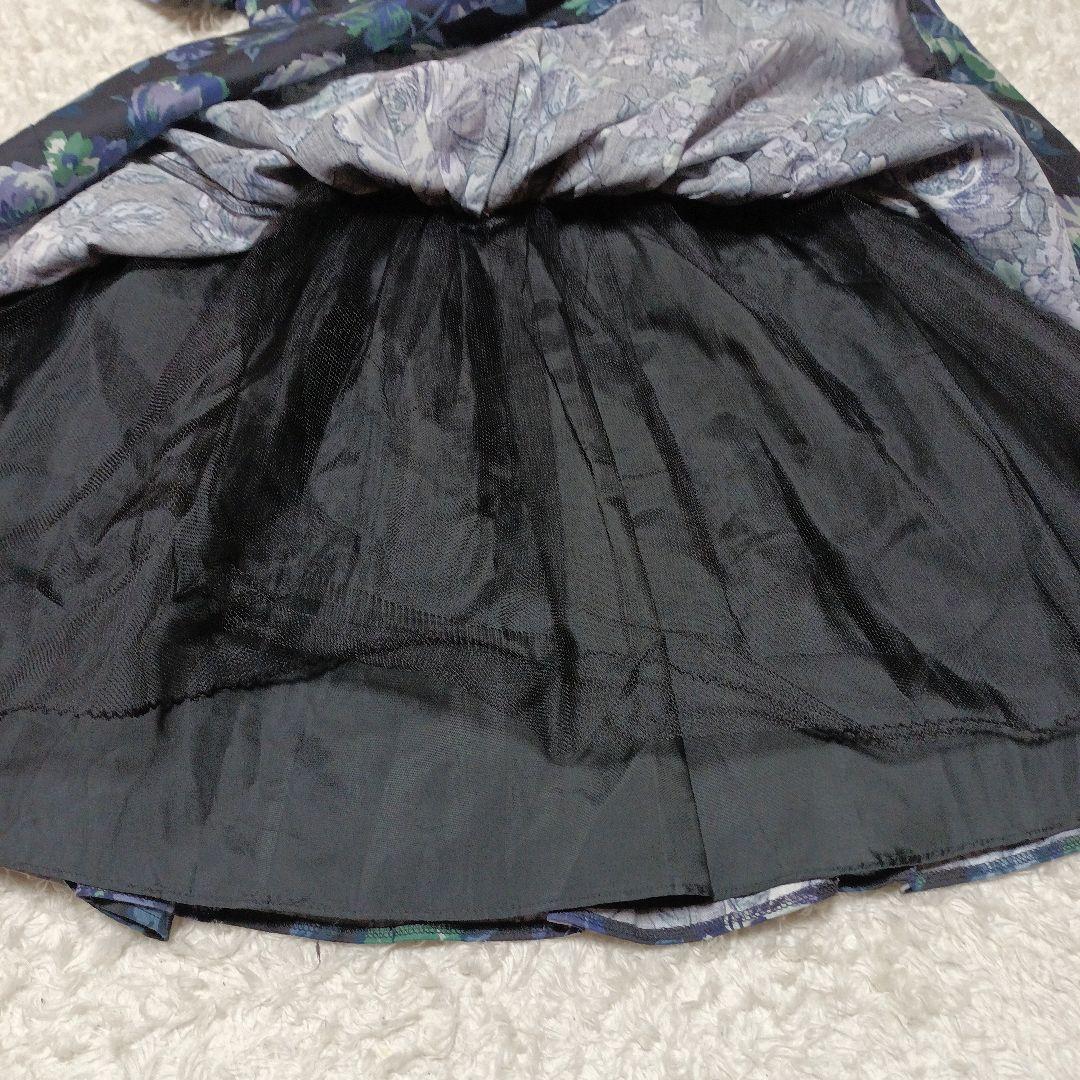 ギミ　ローラアシュレイ ドレス ワンピース ネイビー ヴィンテージM XL