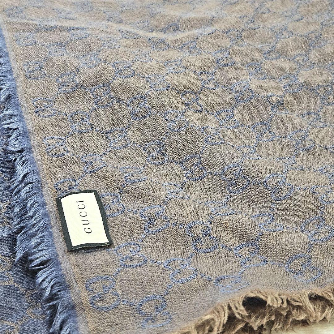 GUCCI グッチ GG ウール×シルク 大判ストール ショール