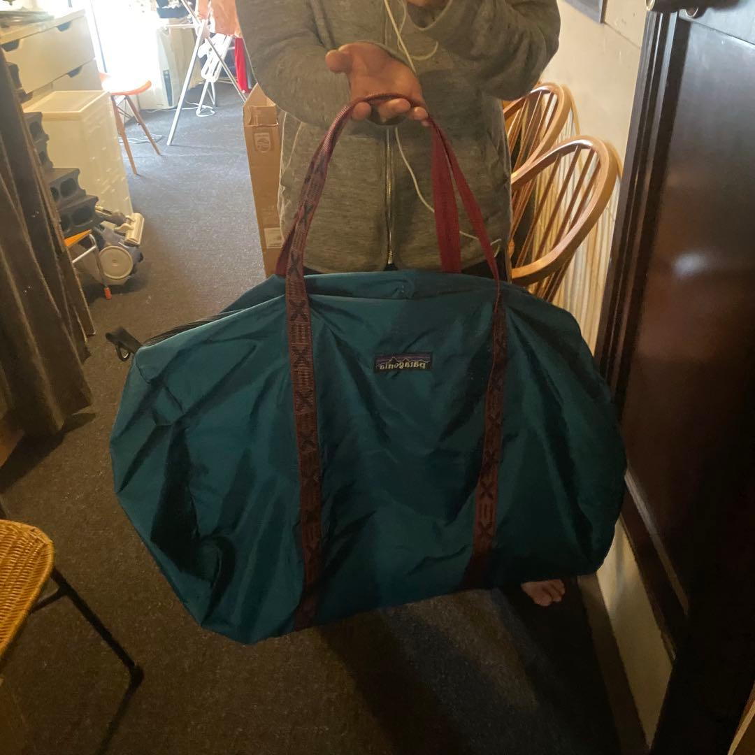 90s PATAGONIA パタゴニア 特大ボストンバッグ USA製 青緑