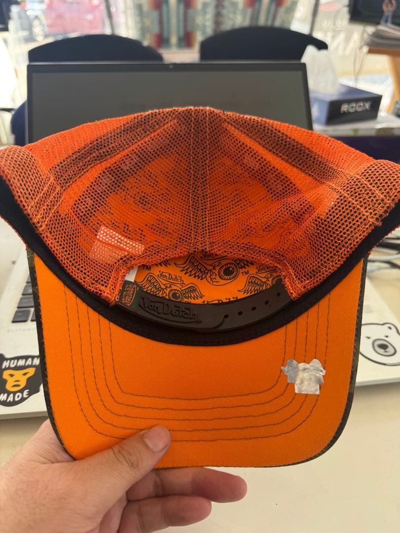 Von Dutch 迷彩オレンジ　カモ柄　メッシュキャップ　2025モデル