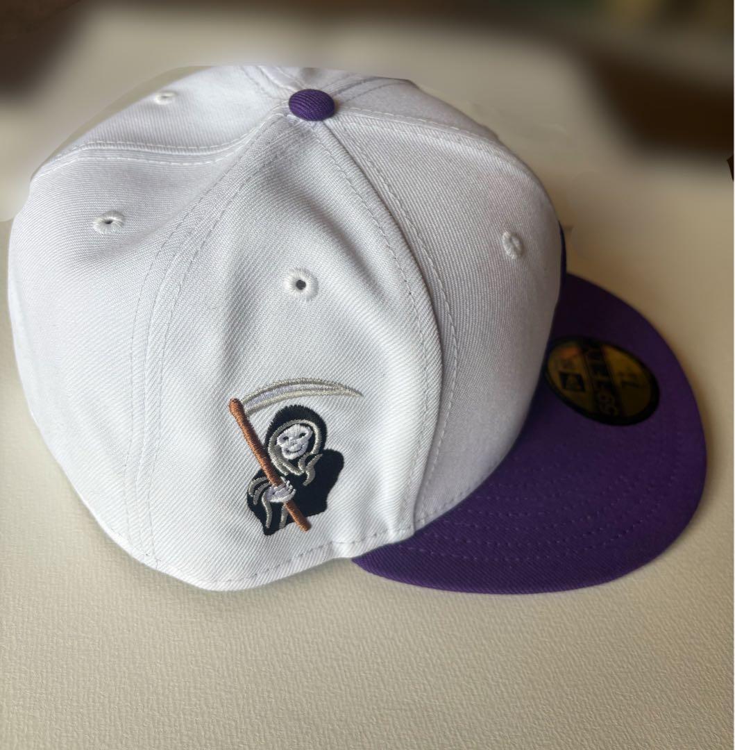 Supreme×New Era 59FIFTY キャップ Sロゴ7 1/2 白紫