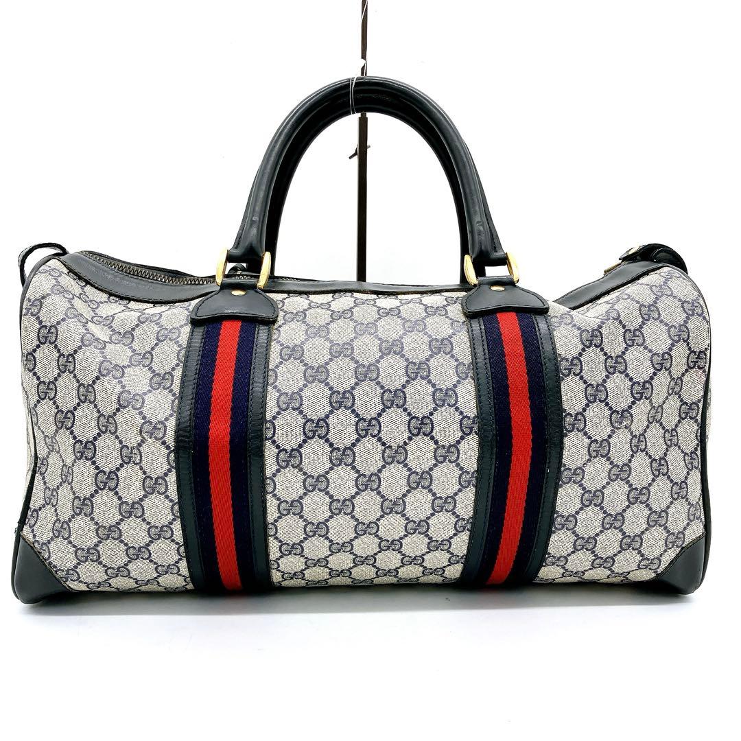 【GUCCI】ボストンバッグ　GGスプリーム シェリーライン　ゴールド金具