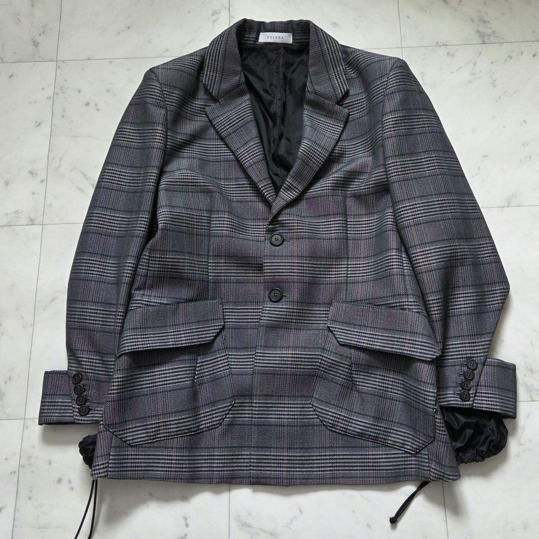 美品　delada テーラードジャケット　チェック　Gimmick　デラダ