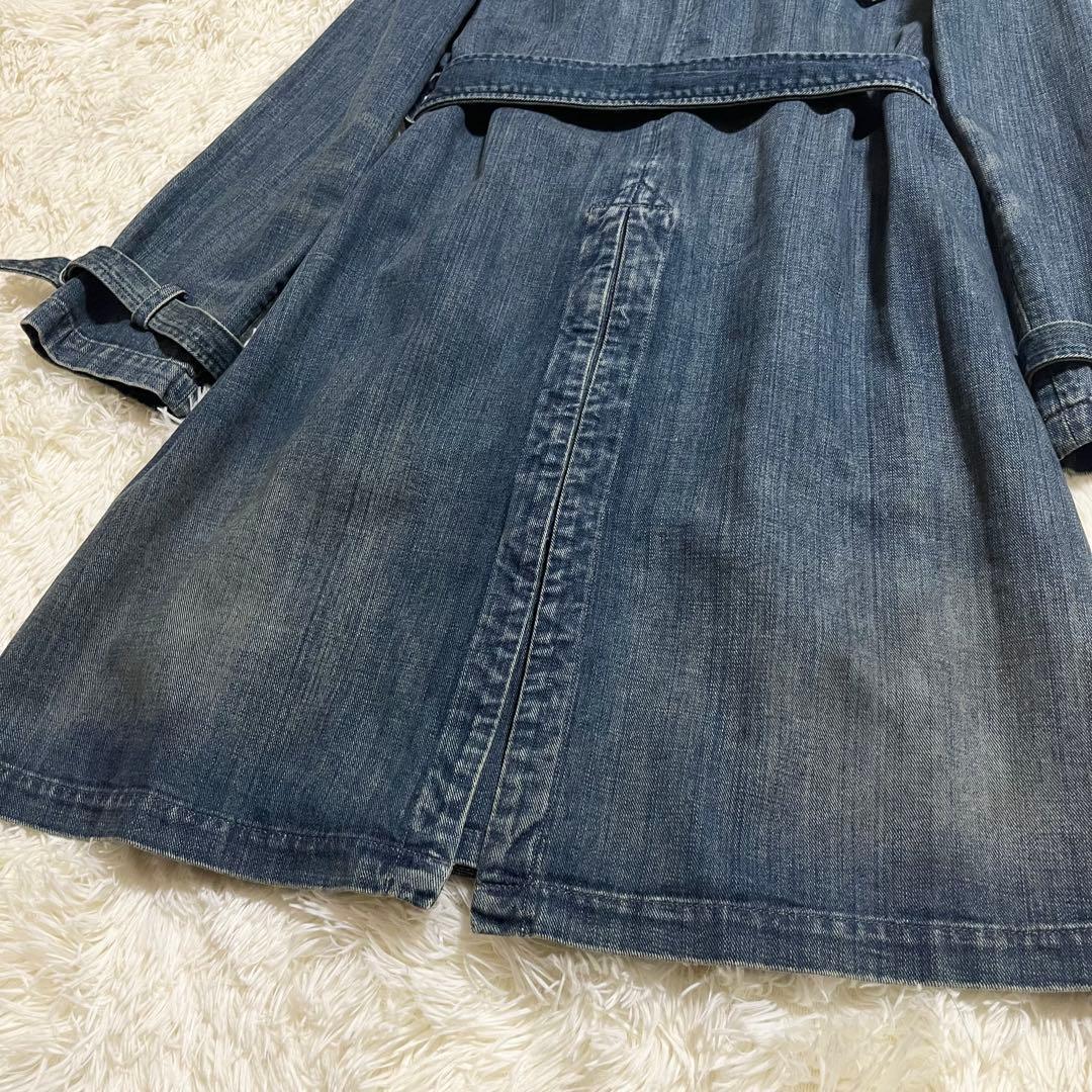 名品 ラルフローレン デニム トレンチコート ダブル ヴィンテージ加工 男女兼用