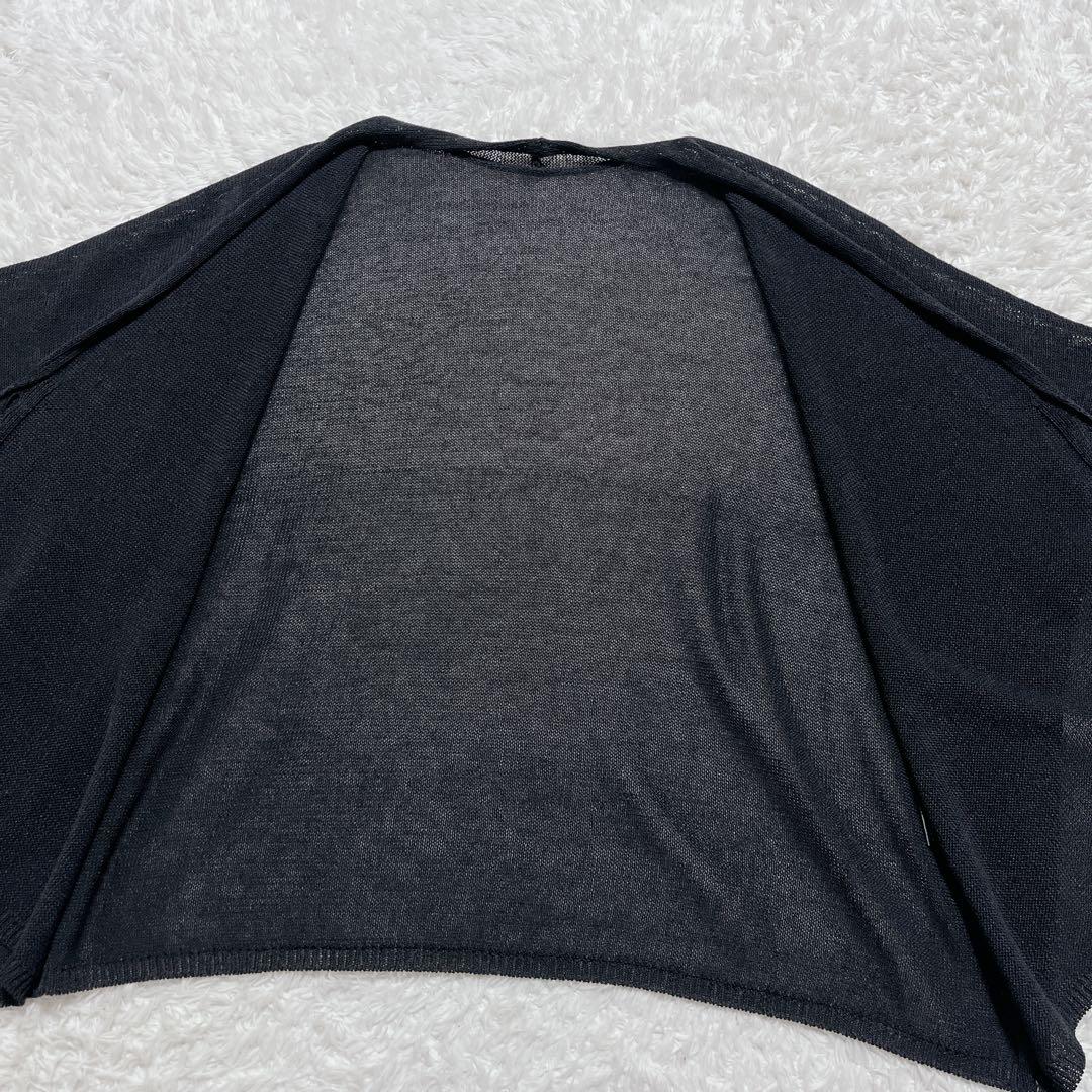 極美品✨スピックアンドスパン ペーパーヤーンカーディガン　シアーニット　黒