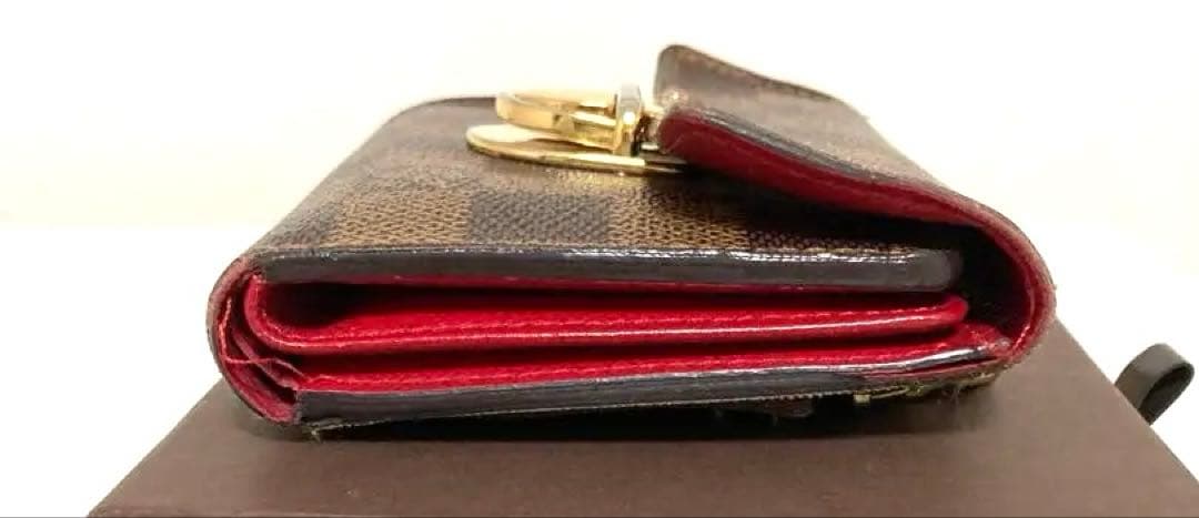 【付属品完備】ルイヴィトン ダミエ ポルトフォイユ コアラ 三つ折り財布 赤