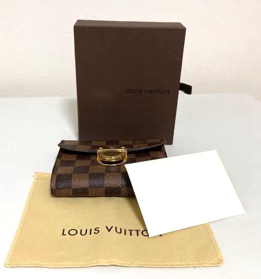 【付属品完備】ルイヴィトン ダミエ ポルトフォイユ コアラ 三つ折り財布 赤